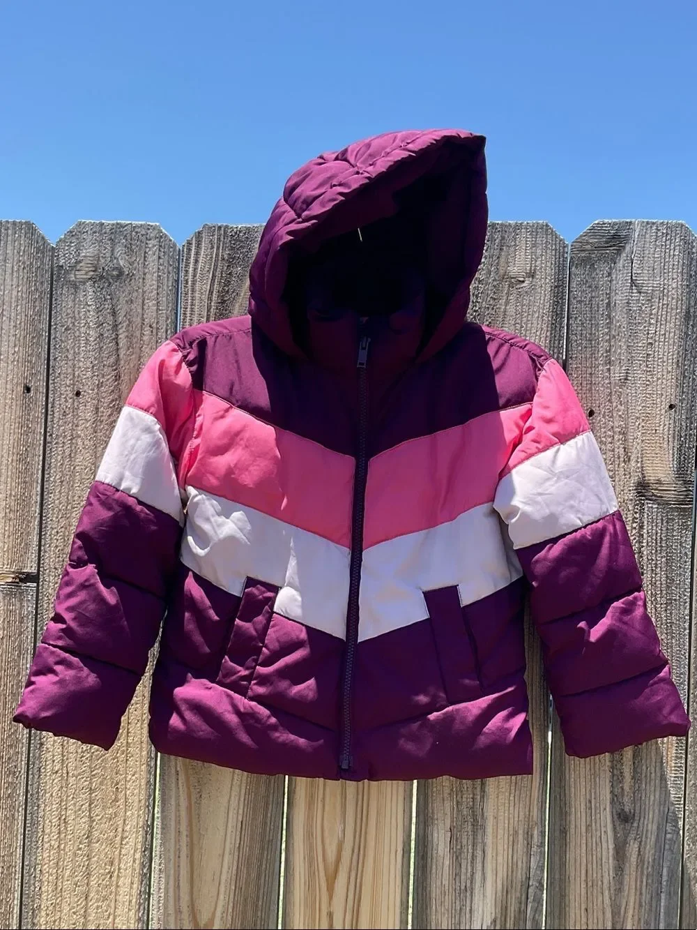 Take 50% OFF- Gap Kids Colorblock Hooded Puffer Jacket - Size-S